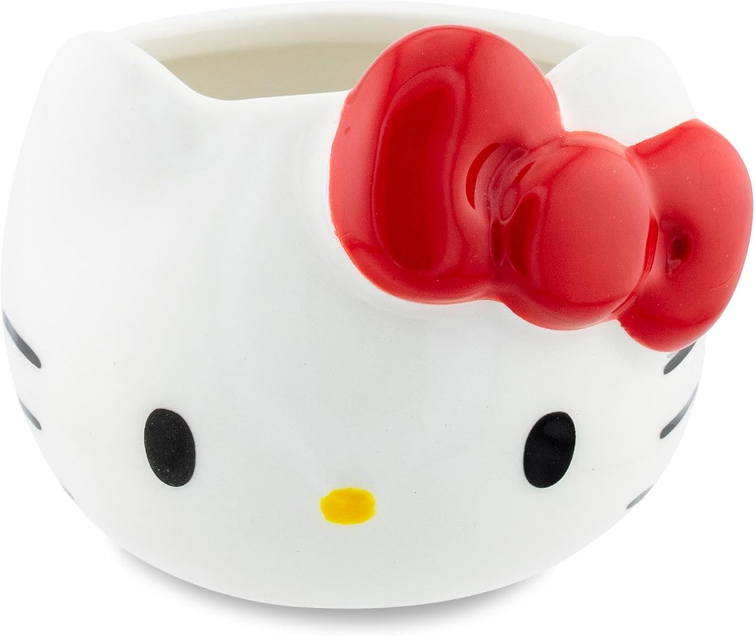 Silver Buffalo Sanrio Hello Kitty Red Bow Sculpted Ceramic Mini Mug | Small Coffee Cup For Espressos, Cappuccinos, and Beverages | Holds 3 Ounces