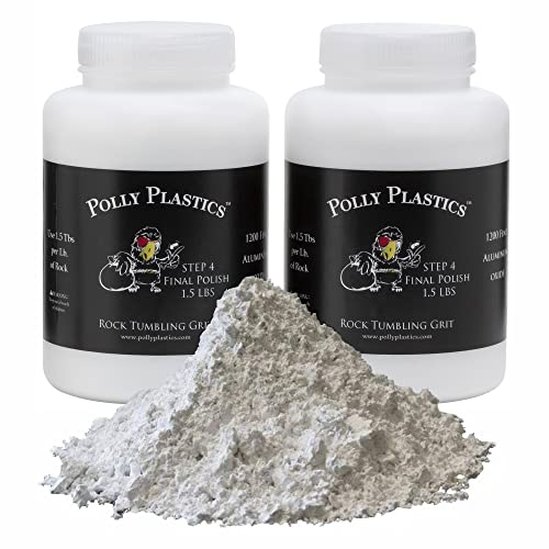 Polly Plastics Rock Tumbler Grit Refill, Final Polish 1200 Fine Aluminum Oxide, Stage 4 for Tumbling Stones (2 pack) (3 lb.)