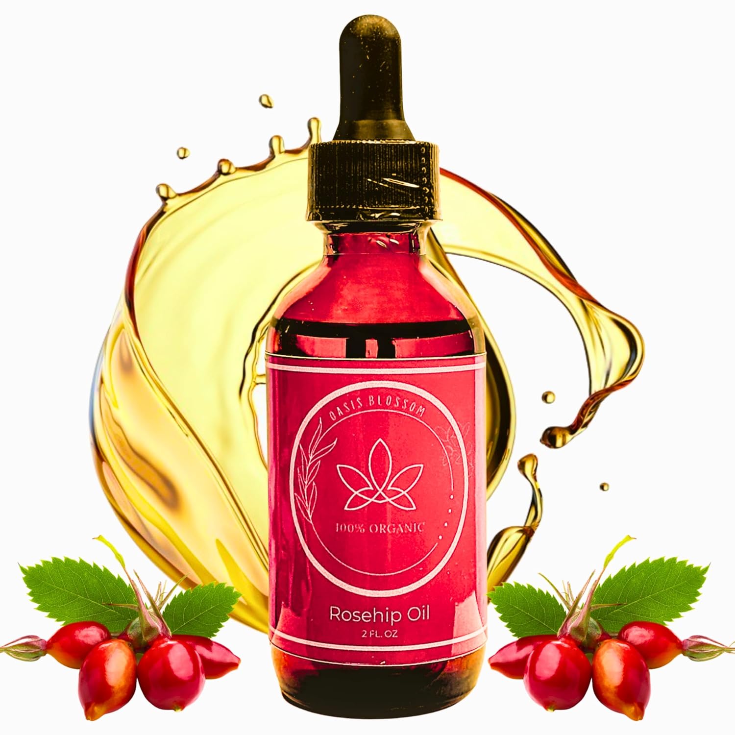 Rosehip Oil for Face, Skin & Hair| 100% Pure Certified USDA Organic | Cold Pressed Unrefined Rosehip Oil | Hydrating, Moisturizing, Nourishing, Anti-Aging | 2 Fl Oz.