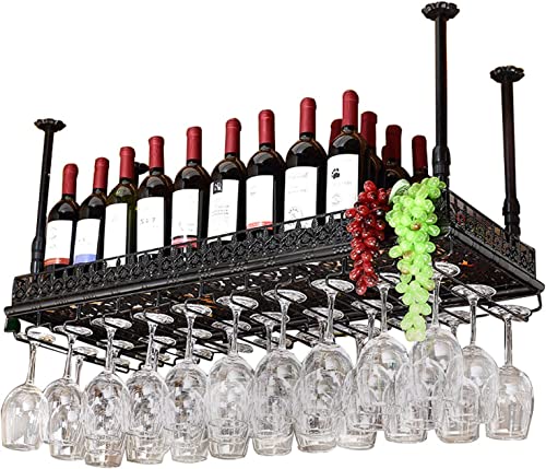 Wine Rack Wall Mounted - Vintage Wine Bottle Holder, Hanging Wine Glass Holder, Ceiling Decoration Wine Glass Rack for Home Bar Hotal The New Fashionable