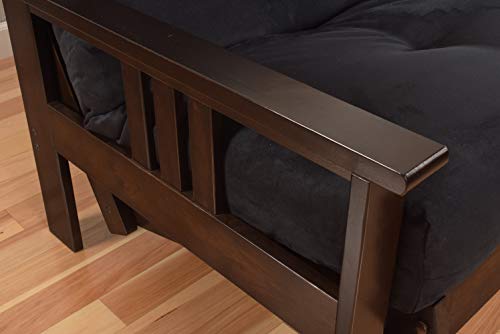 Kodiak Furniture Monterey Frame with Suede Fabric Mattress in Tan/Espresso