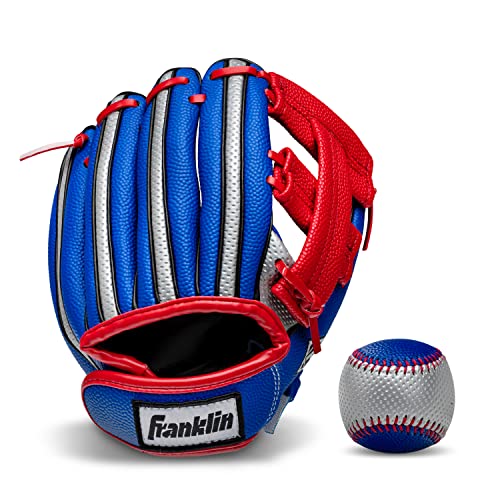 Franklin Sports Air Tech Teeball Glove - Lightweight Foam Fielding Glove - 9.0 Inch - Ready To Play Construction - Left Hand Throw - Colors May Vary