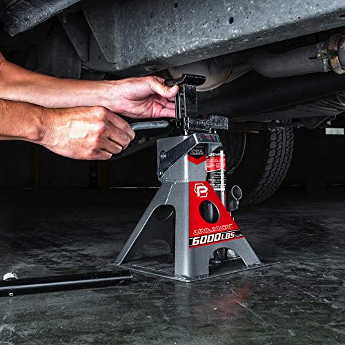 Powerbuilt 3 Ton, Bottle Jack and Jack Stands in One, 6000 Pound Capacity, All-in-One Car Lift, Heavy Duty Vehicle Unijack, Wide Base, 620471