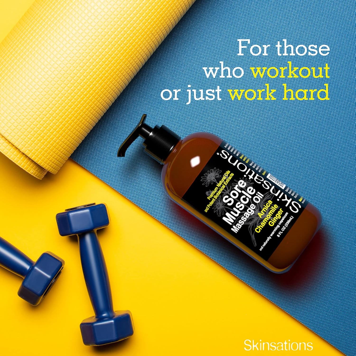 – Sore Muscle Massage Oil with Arnica Montana - Naturally Warming, Organic Essential Oil Blend with Chamomile, Ginger, Peppermint and Capsicum