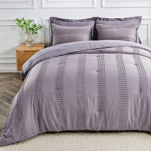 ENJOHOS Twin Comforter Set with Sheets - 5 Pc Twin Bed in A Bag Set, Sage Green Twin Size Bedding Comforter Sets, Boho Tufted Comforter with Pom, Lightweight Soft Microfiber Comforter Bed Set