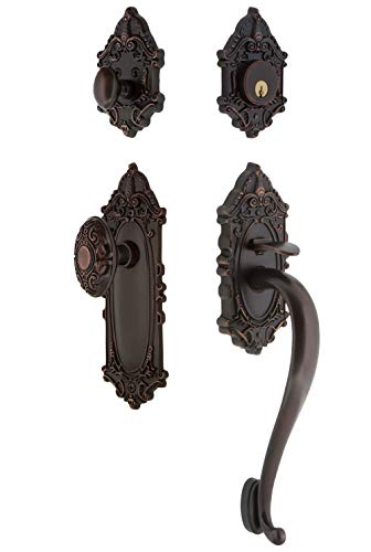 Nostalgic Warehouse Victorian S Grip Front Door Handle and Deadbolt Set