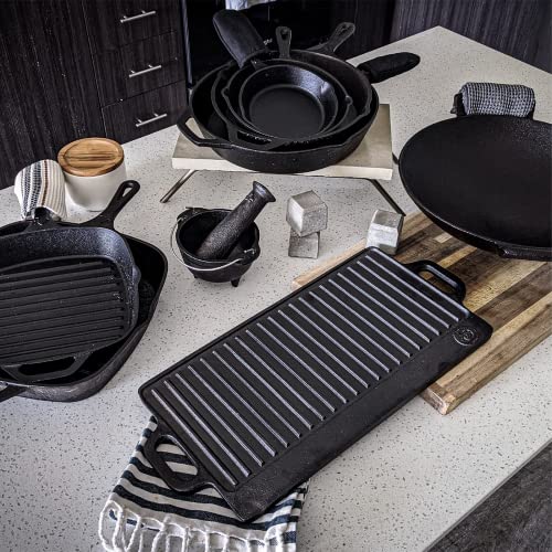 Backcountry Iron 12 Inch Square Grill Pan Large Pre-Seasoned Cast Iron