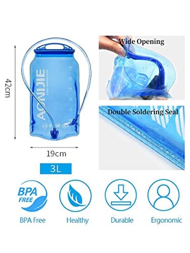 AONIJIE Leakproof Hydration Bladder Water Reservoir, 1L /1.5L/ 2L / 3L Hydration Reservoir, Big Opening, BPA Free for Outdoor Hiking Cycling Running Climbing Trave