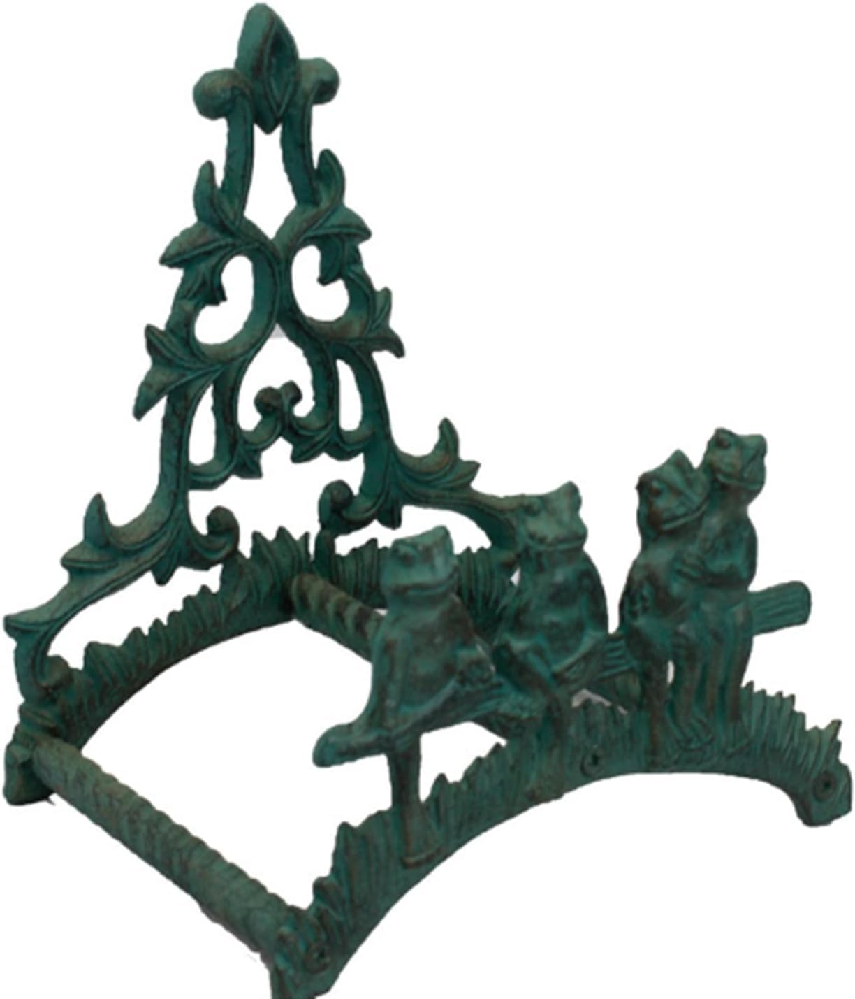 Heavy Duty Cast Iron Garden Hose Holder - Wall Mounted Water Hose Hanger - Antique Emblem Decorative Hose Reel - Water Hose Rack Butler Storage Methods Wall Decor Holder Garden Hose