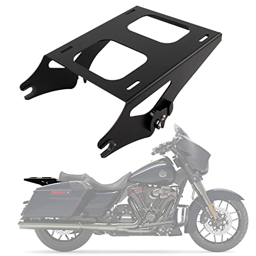 Detachable Two Up Tour Pack Pak Mounting Luggage Rack Compatible for Touring Street Glide Road King Electra Glide 2014-2022(Black)