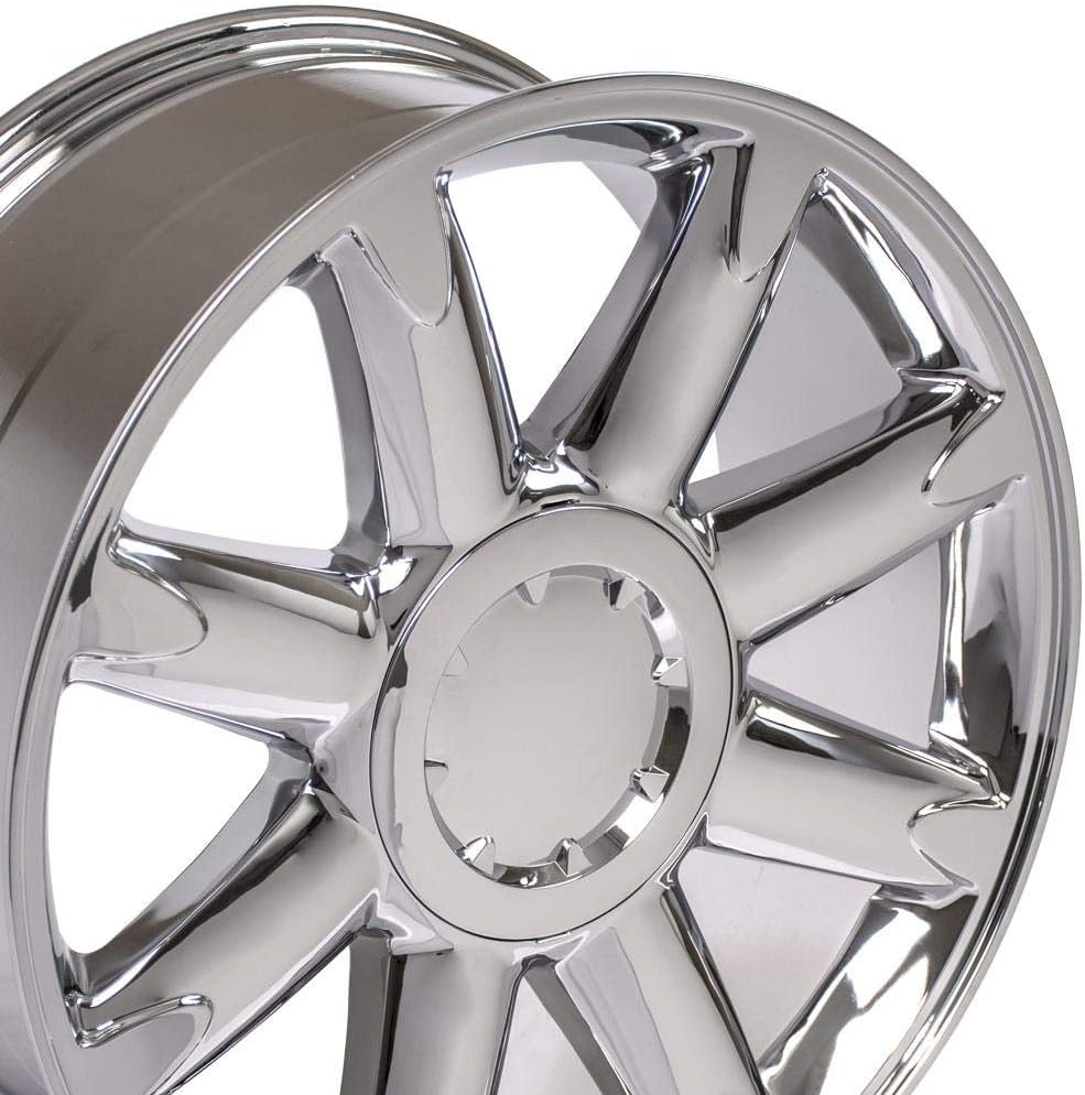 OE Wheels LLC 20 inch Rim Fits 6x139.7 Silverado Suburban Tahoe Sierra Yukon Escalade CV85 20x8.5 Chrome Wheels Hollander: 5304