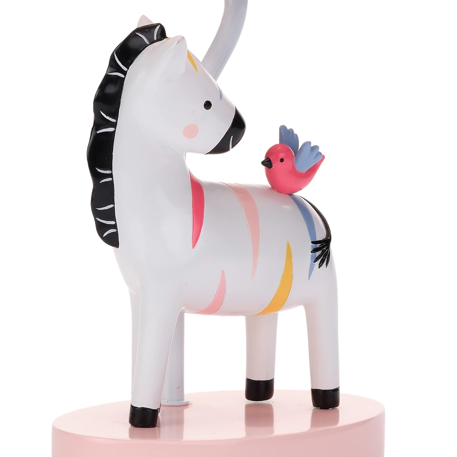 Lambs & Ivy Jazzy Jungle Zebra White/Peach Nursery Lamp with Shade & Bulb