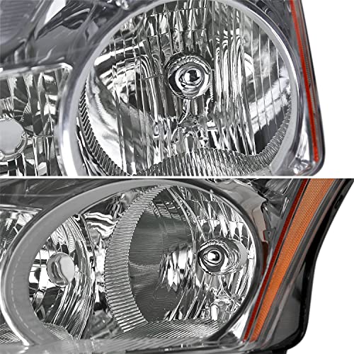 SPEC-D TUNING Chrome Housing Clear Lens Halogen Headlight Passenger Right Side Compatible with 2010-2012 Nissan Altima 4Dr Sedan Models