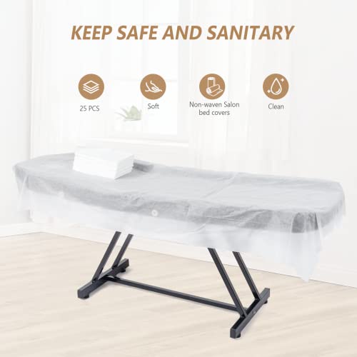 Massage Salon Tattoo Chair Esthetician Bed with Hydraulic Stool,Multi-Purpose 3-Section Facial Bed Table, Adjustable Beauty Barber Spa Beauty Equipment, Black