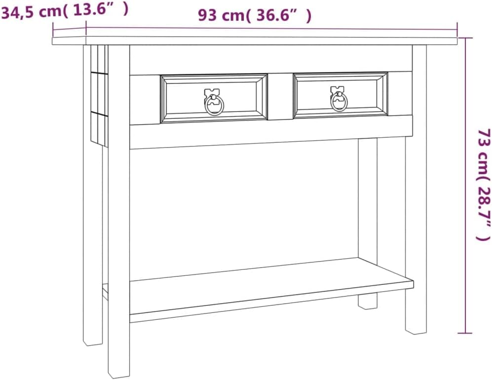 Console Table,Nightstand with drawers Large space dresser Wooden table for hallway Coffee table Suitable for bar, dining room, kitchen, living room Mexican Pine Corona Range 36.6