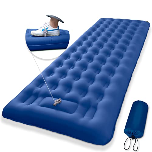 MEETPEAK Extra Thickness 5 Inch Inflatable Sleeping Pad Built-in Pump, Durable Waterproof Camping Air Mattress for Backpacking Traveling Hiking, Compact & Lightweight Camping Sleeping Mat