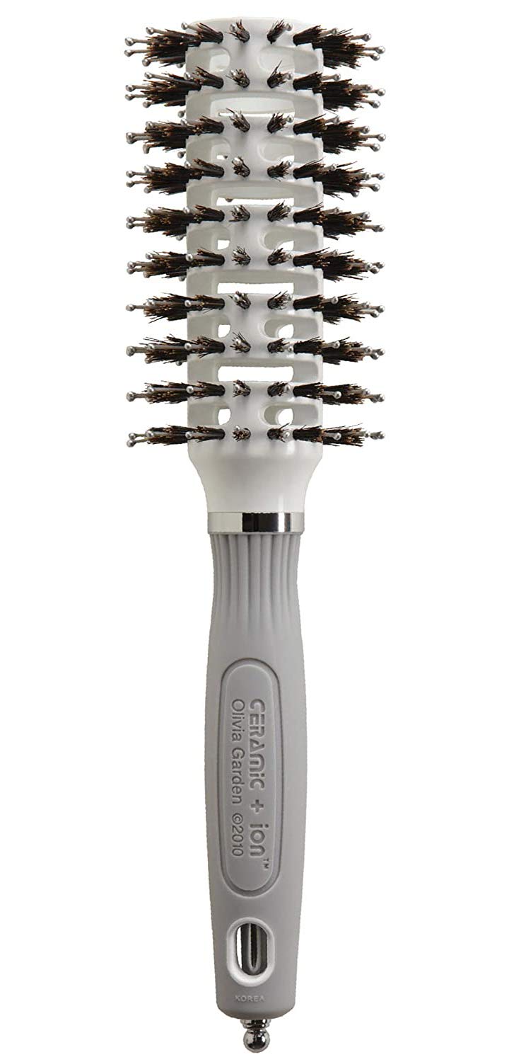 Olivia Garden Ceramic + Ion Turbo Vent Combo Hair Brush (ionic & 100% boar bristles) CITV-COMD (Medium 2 1/2