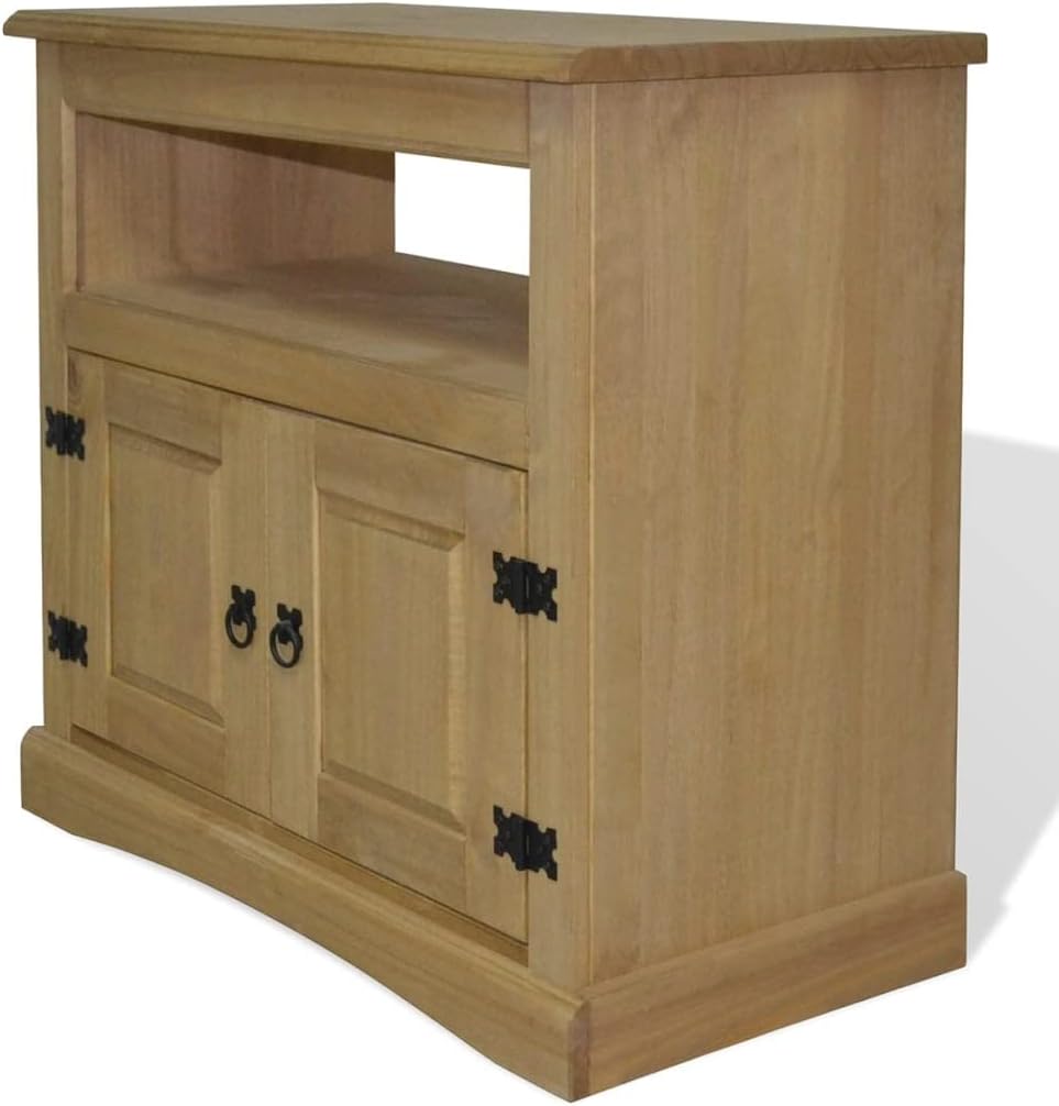 TV Cabinet,Mid-Century Modern TV Stand,TV Table Media Console with Storage, Home Entertainment Center for Living Room Bedroom,Mexican Pine Corona Range 31.5