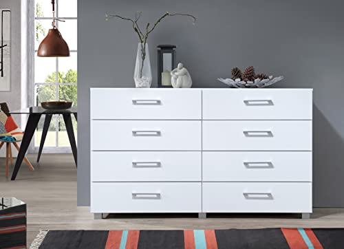 Hodedah 8-Drawer Dresser, WHITE