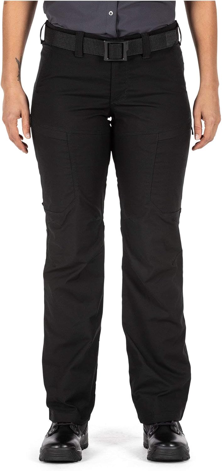5.11 Tactical Women's Apex Cargo Work Pants, Flex-Tac Stretch Fabric, Gusseted, Teflon Finish, Style 64446, Black, 0 Long