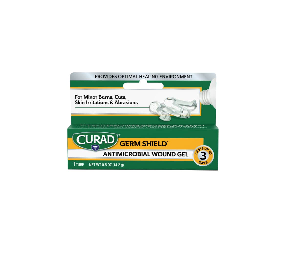 Curad GermShield Antimicrobial Silver Wound Gel 0.5 ounces, Pack of 12