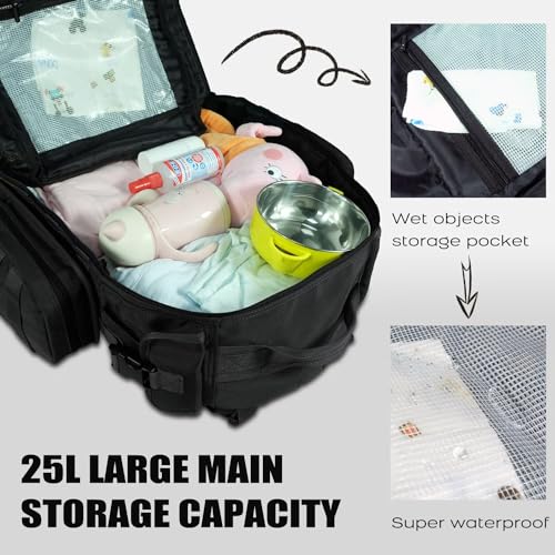 Dinictis Dad Diaper Bag, Mens Diaper Bag Backpack with Diaper Changing Mat, Military Diaper Backpack