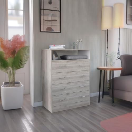 NicBex 4 Drawers Dresser for Bedroom Chest of Drawers Solid Wood Storage Dresser Chest Cabinet with Metal Legs Storage Cabinet for Closet, Bedroom,Living Room,Hallway, Light Oak,47.2