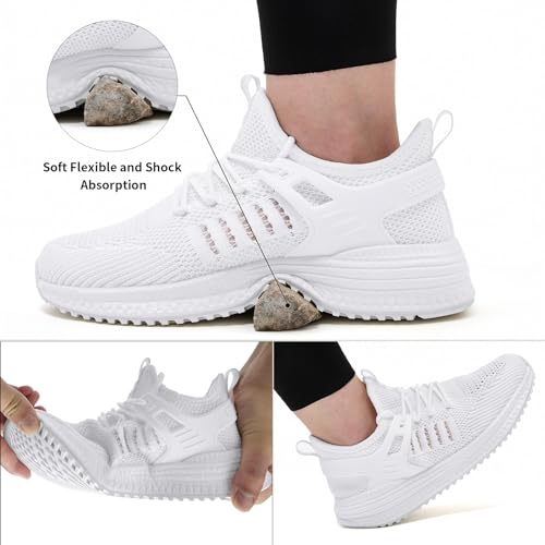 KPP Walking Shoes Sneakers for Women - Running Tennis Gym Workout Athletic Slip On Memory Foam Lightweight Comfort Breathable Work Shoes