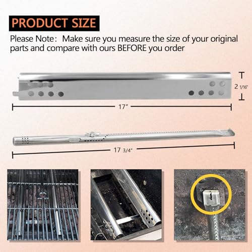 Hongso Repair Kit Replacement for Charbroil Performance 475 4 Burner 463347017, 463361017, 463673017, 463376018P2, Liquid Propane, Heat Plates g470-0004-w1, Burners, Adjustable Carryover Tubes