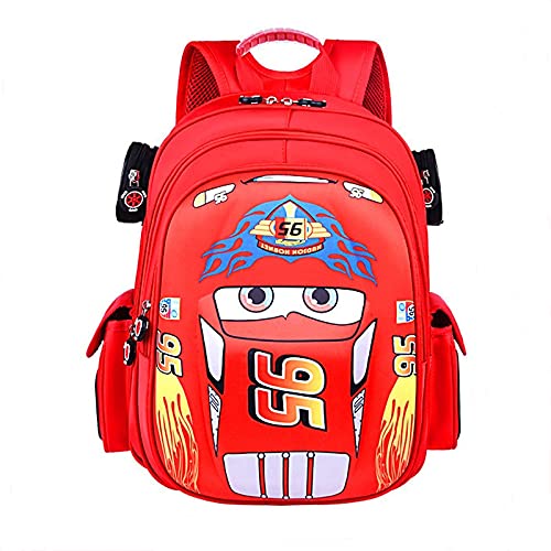 Toddler Kids Backpack for Boys Cartoon Car style Kindergarten Child Snack School Bag Red
