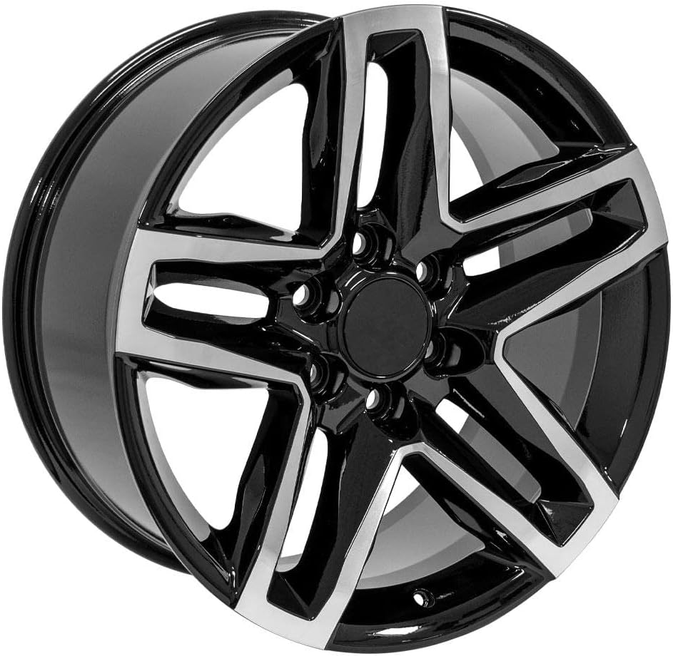 OE Wheels LLC 20 inch Rim Fits 6x139.7 Silverado Suburban Tahoe Sierra Yukon Escalade CV34B 20x9 Black Machined Wheels Hollander: 5911