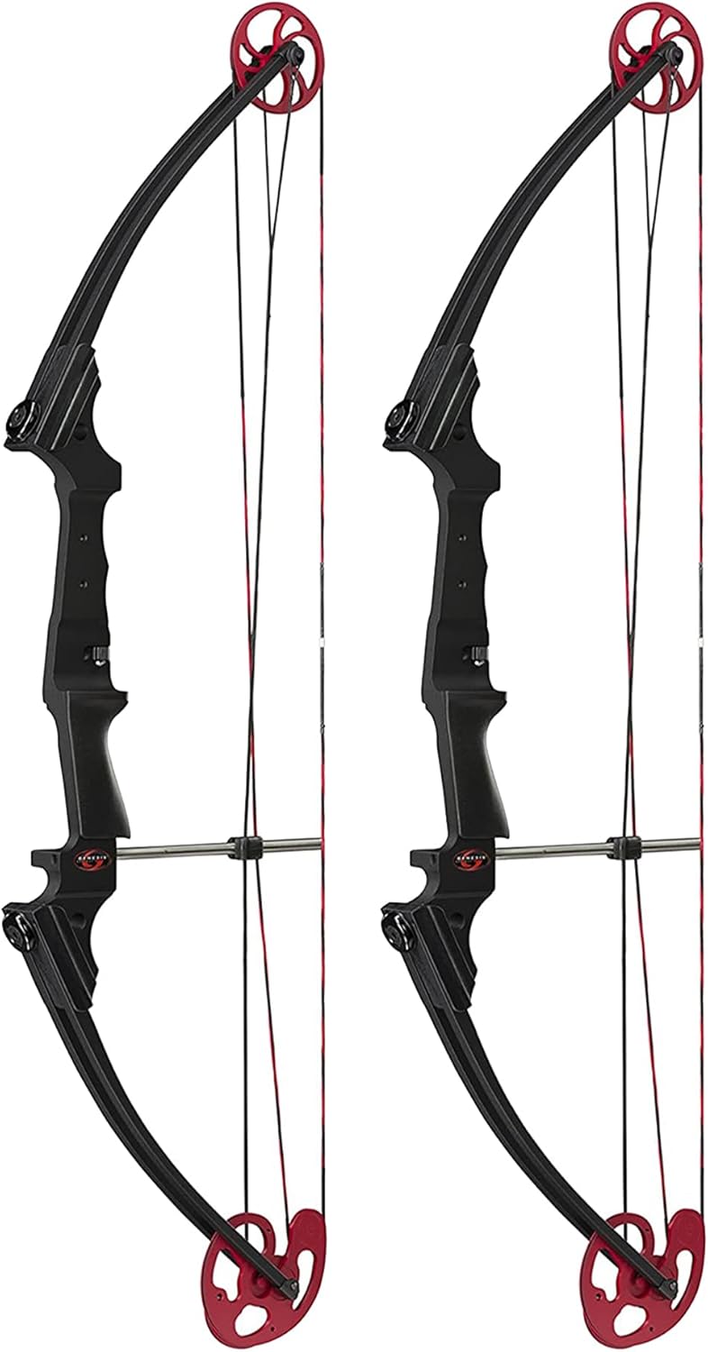 Genesis Archery Original Adjustable Preassembled Lightweight Durable Right-Handed Compound Bow for Beginners and Experts, Black (2 Pack)