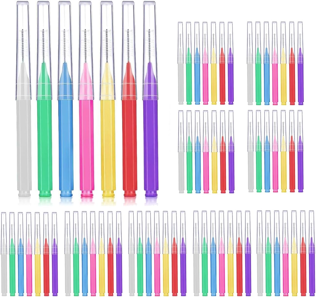 Interdental Brushes 70 Count, Gum Brushes Go Between Tight with Soft Bristles, Flossing Toothpicks Braces Cleaner Brush Tooth Cleaning Tool