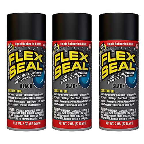 Flex Seal Mini, 3-Pack, White, Stop Leaks Instantly, Waterproof Rubber Spray On Sealant Coating, Travel Size, Perfect for Gutters, Wood, RV, Campers, Roof Repair, Skylights, Windows, and More