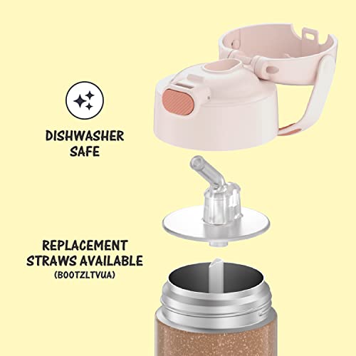 THERMOS FUNTAINER Water Bottle with Straw - 12 Ounce, Sketchbook - Kids Stainless Steel Vacuum Insulated Water Bottle with Lid