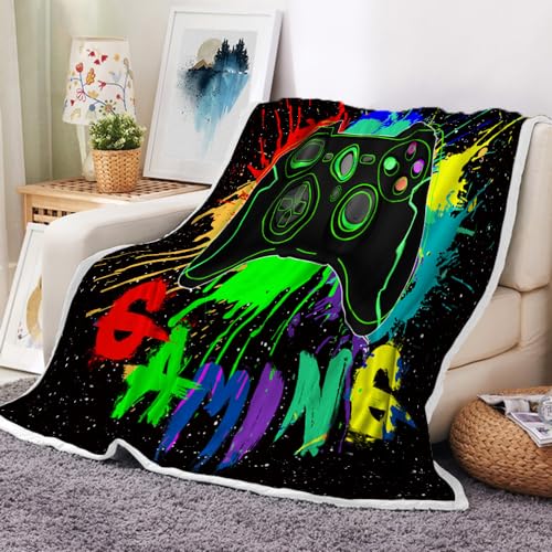 Red Blue Stars Throw Blanket, 4th of July Independence Day Fleece Throw Blanket Patriotic Blanket for Bed American Flag Soft Plush Warm Lightweight for Couch Sofa Bed 50