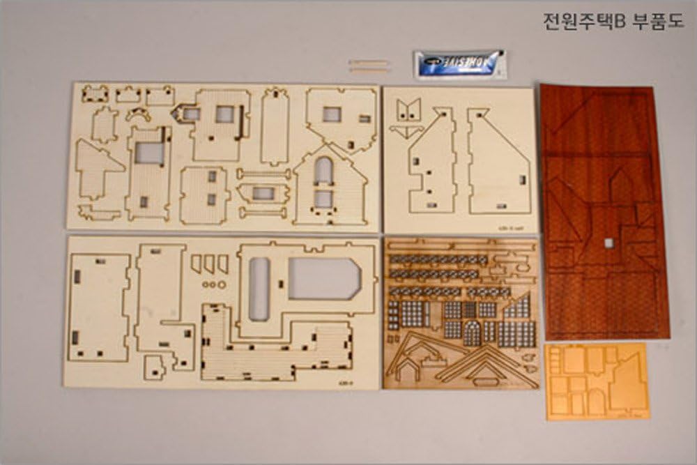 Desktop Wooden Model Kit Garden House B With a Large Loft by Young Modeler