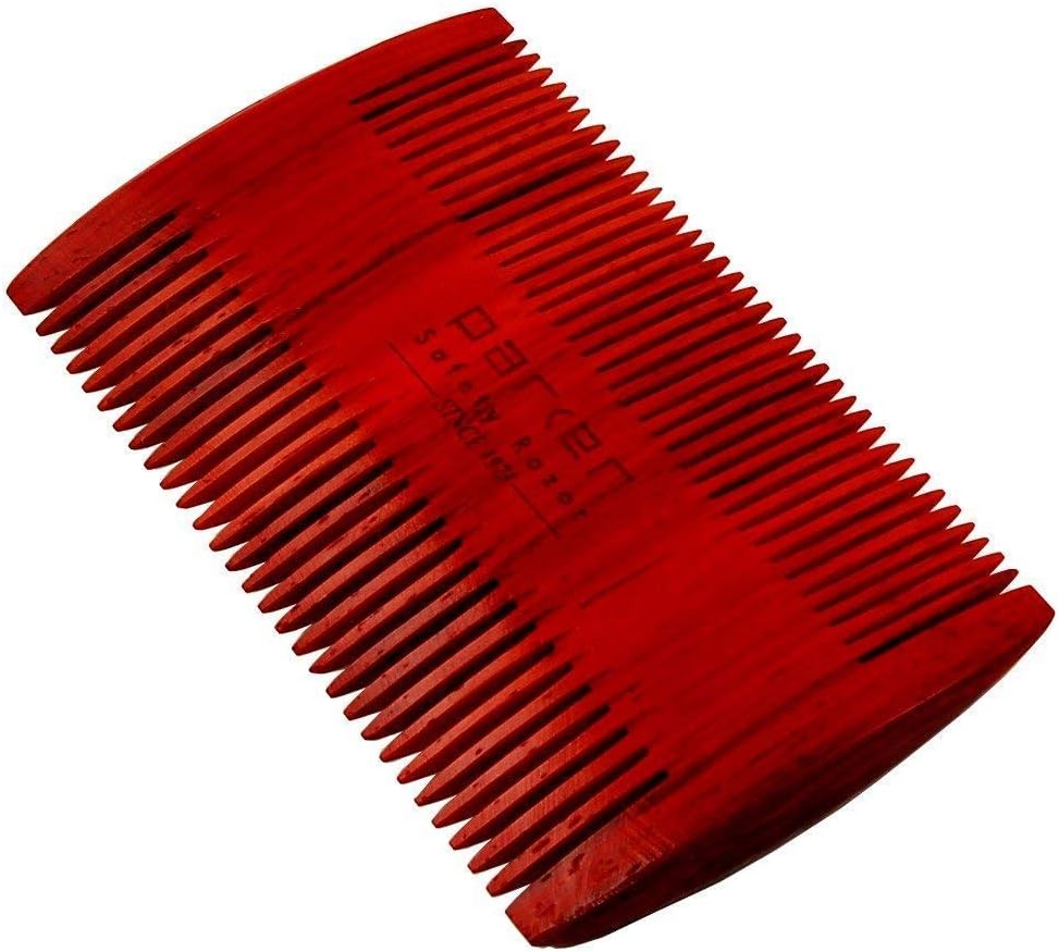 Parker's Premium Rosewood Two Sided Beard & Mustache Comb with Deluxe Felt Case