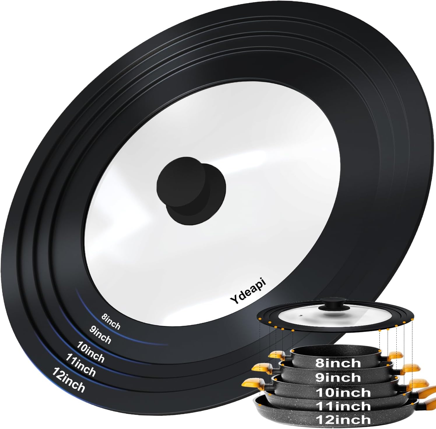 Universal Lids for Pots - Fits 5 Sizes 8