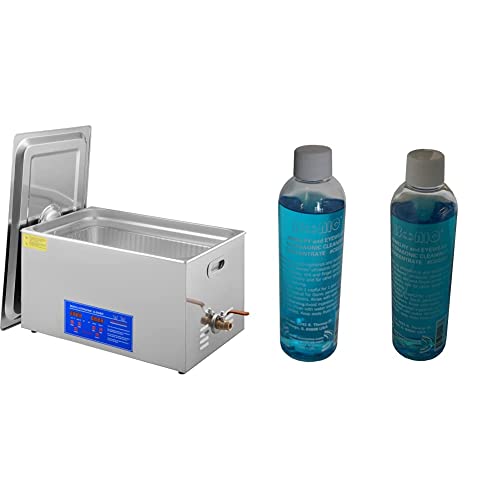 VEVOR 30L Industrial Ultrasonic Cleaner with Digital Timer&Heater 40kHz & iSonic - CSGJ01x2 CSGJ01-8OZx2 Ultrasonic Jewelry/Eye Wear Cleaning Solution Concentrate