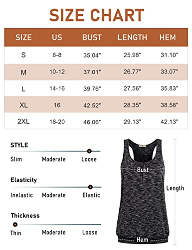 Miusey Womens Sleeveless Round Neck Loose Fit Racerback Yoga Tank Top