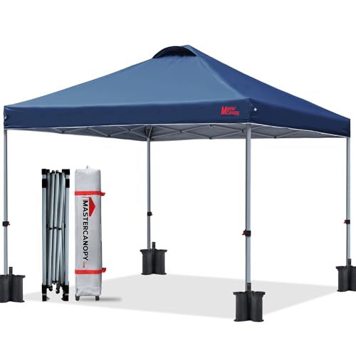 MASTERCANOPY Durable Pop-up Canopy Tent with Roller Bag (Black)
