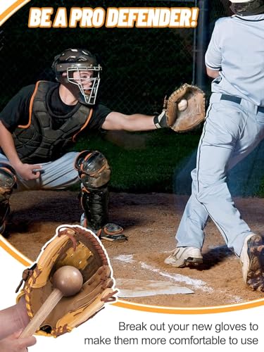 Baseball Glove Mallet - Shaping Hammer for Glove Break-in, Wooden Long Handle One-Piece Softball & Baseball Mitts Shaper Tool for Adult Youth Catchers