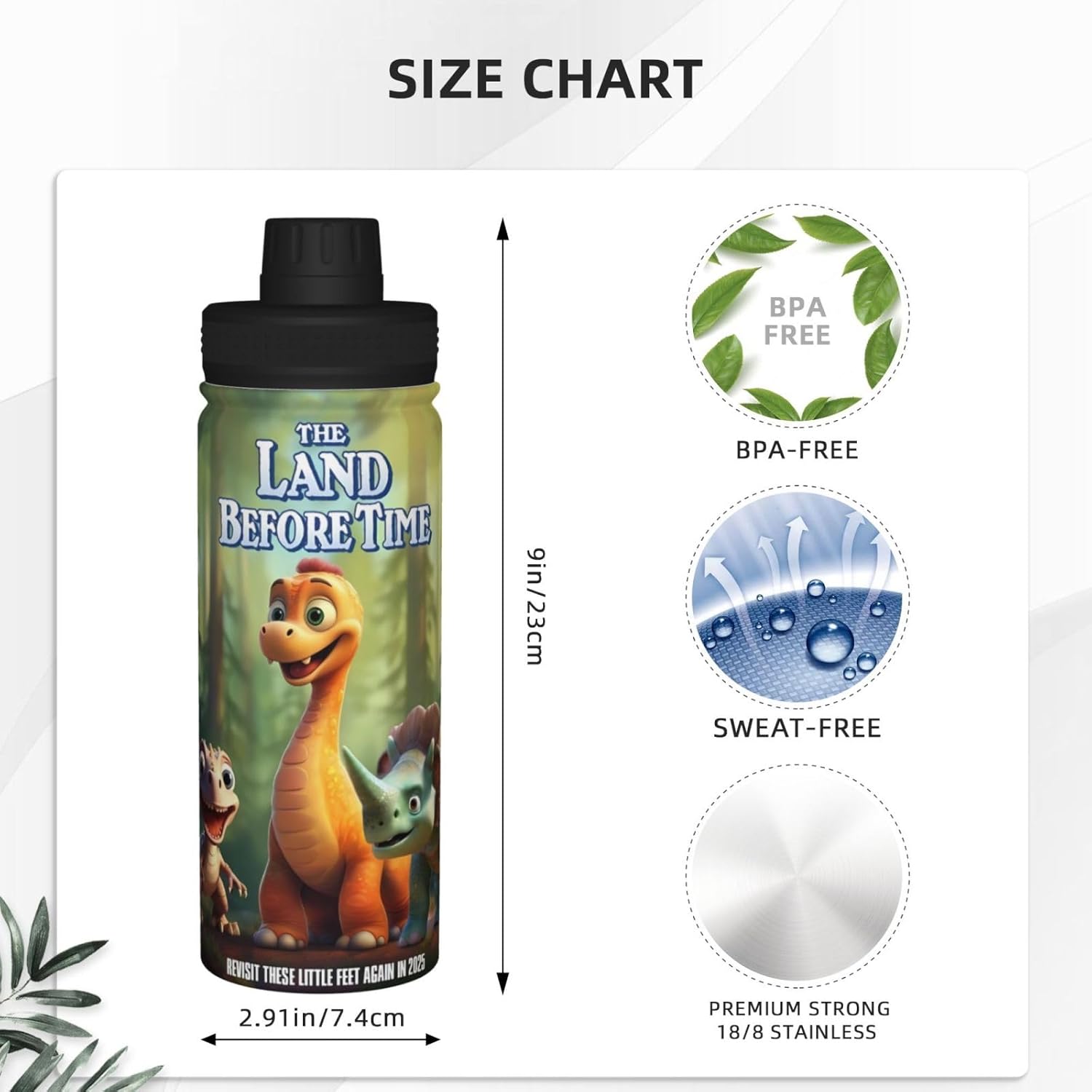 The Land Before Time Thermos 18oz Insulated Kettle Vacuum Cup Stainless Steel Travel Mug Cup Thermal Flask