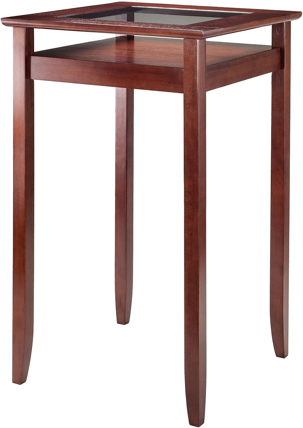 Winsome Halo Pub Table with Tempered Glass Top, Walnut (94127)
