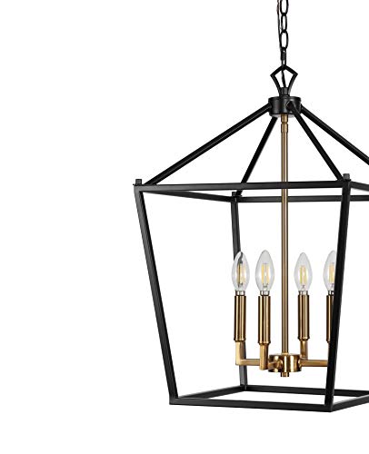 JONATHAN Y JYL7436A Pagoda Lantern Dimmable Adjustable Metal LED Pendant Classic Traditional Farmhouse Dining Room Living Room Kitchen Foyer Bedroom Hallway, 12 in, Oil Rubbed Bronze