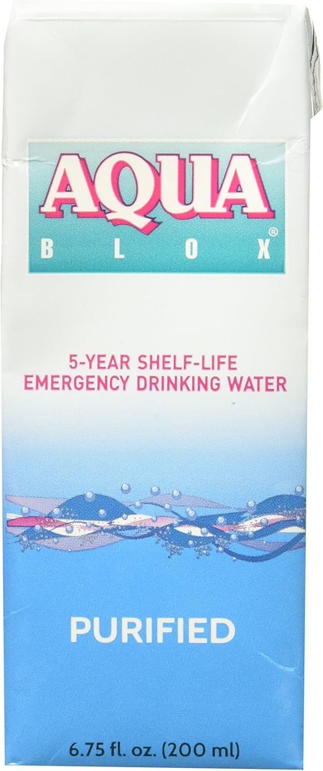 200ml Water Supply (32 Pack), Purified Emergency Drinking Water, 5-Year Shelf LIfe, Emergency Preparedness Supplies for Disasters, Camping, Earthquake, Flood, No Additives or Preservatives
