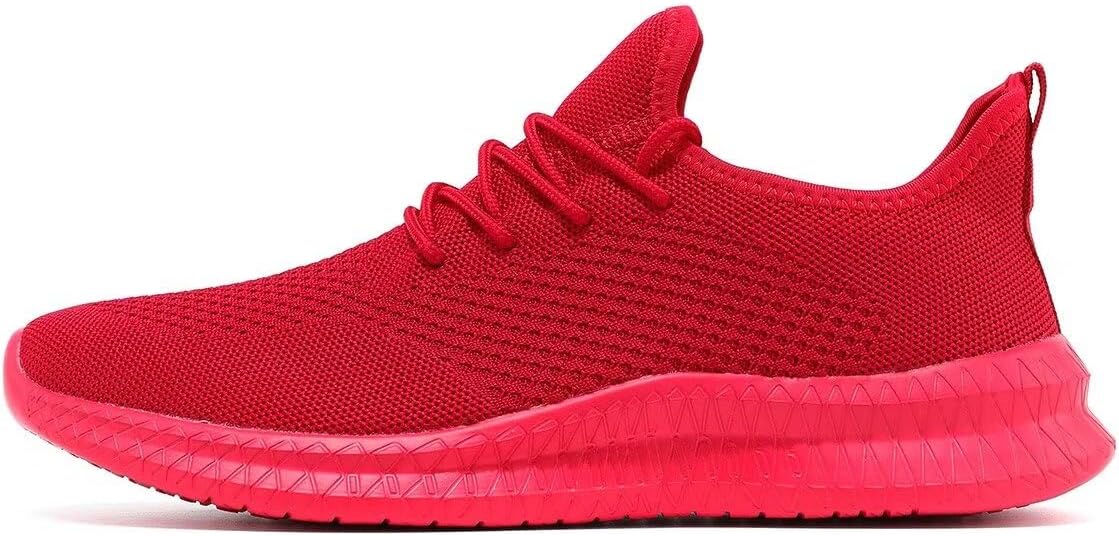 Womens Running Shoes Slip-on Walking Tennis Sneakers Lightweight Breathable Casual Mesh Workout Sports Shoes Soft Sole Red 10