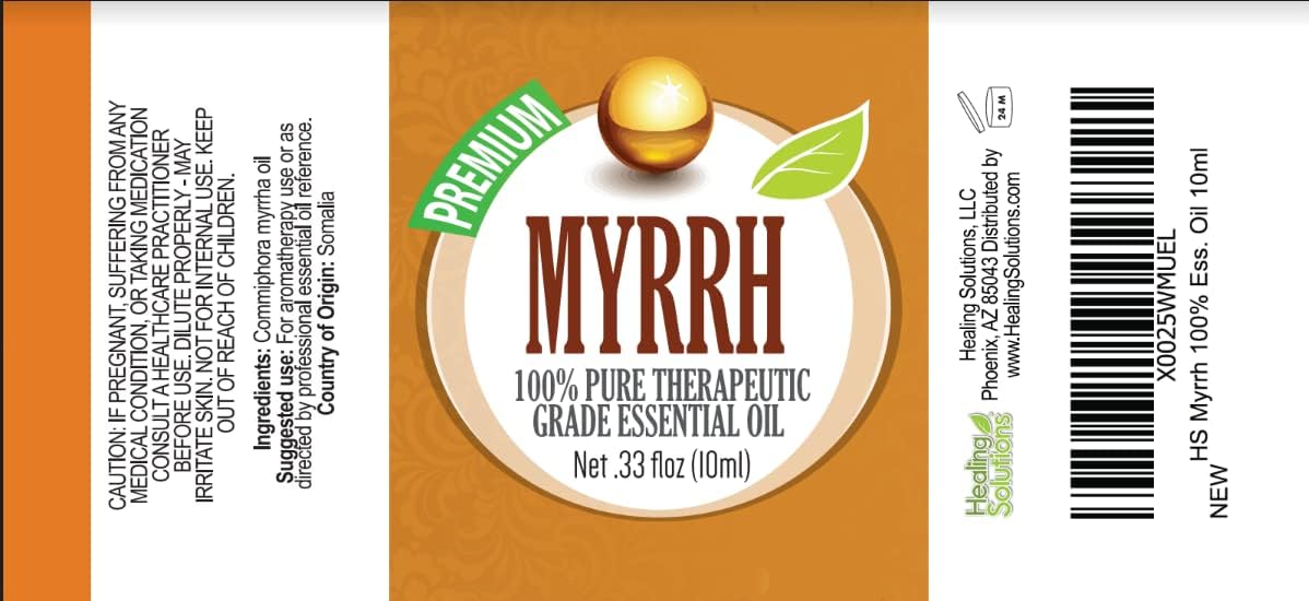 Healing Solutions Frankincense and Myrrh Essential Oil Combo Pack, Therapeutic Grade Essential Oil - 2/10ml - Myrrh Essential Oil Organic - Frankincense and Myrrh Essential Oil Organic