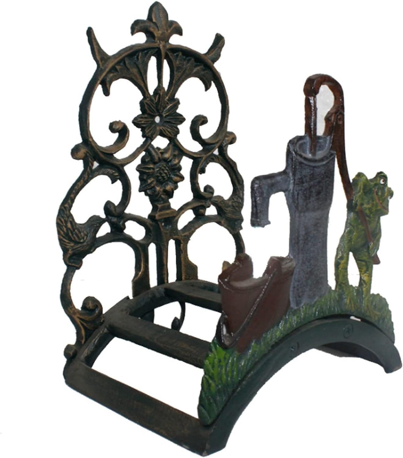 Heavy Duty Cast Iron Garden Hose Holder - Wall Mounted Water Hose Hanger - Antique Emblem Decorative Hose Reel - Water Hose Rack Butler Storage Methods Wall Decor Holder Garden Hose